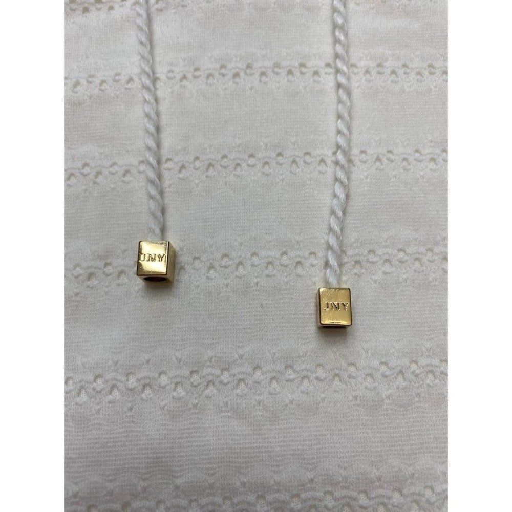 Jones New York White Round Split‎ Neck with Tie Top Sz Small - Picture 6 of 10